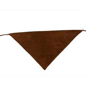 Vintage Brown Suede Triangle Head Scarf with Tie